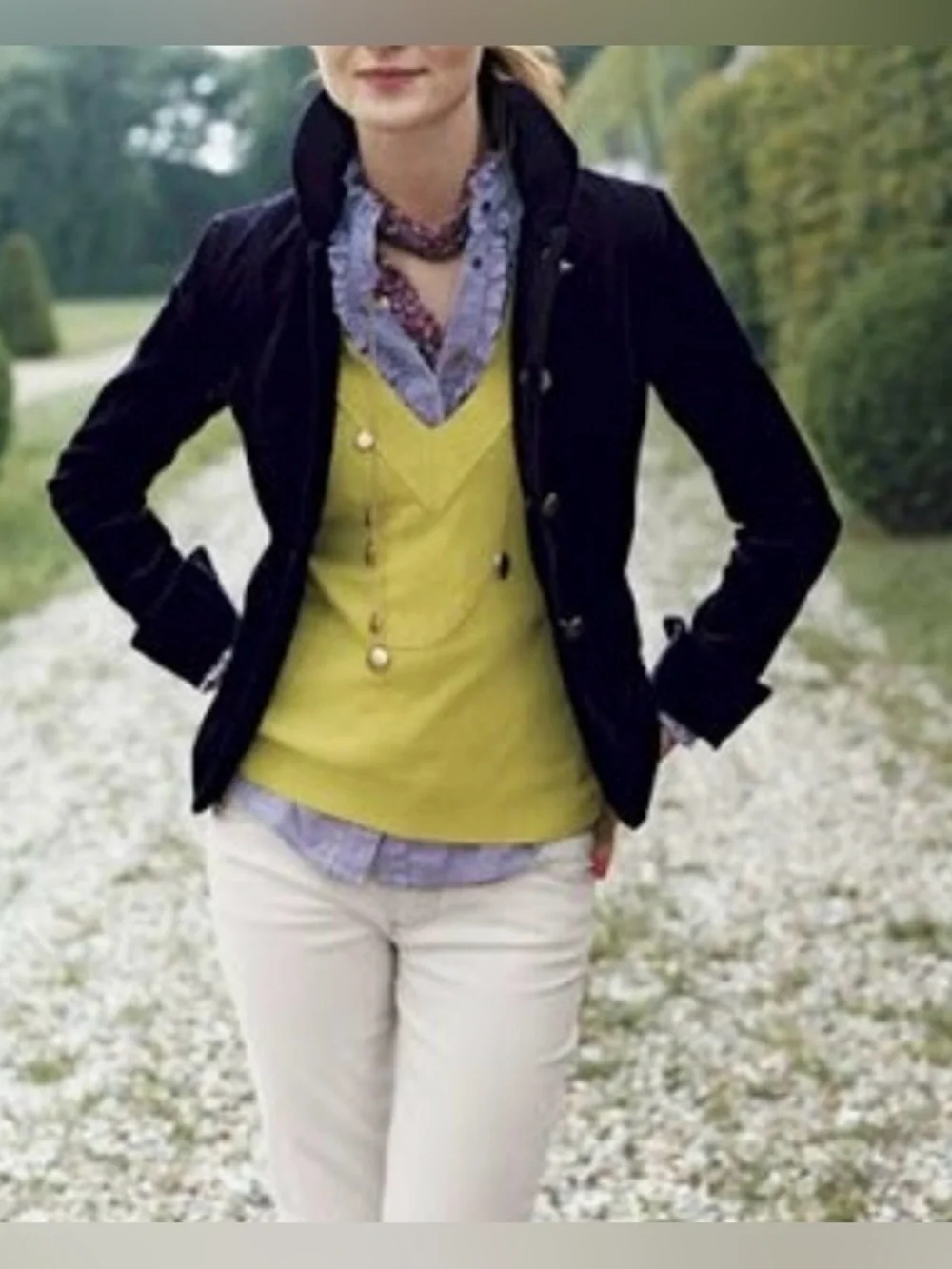 J.Crew Black Velvet Bella Blazer Jacket Womens 4/6 Lined Knot Buttons Equestrian